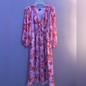 ANN TAYLOR | Size 6 | Pink Flower Patterned Dress
